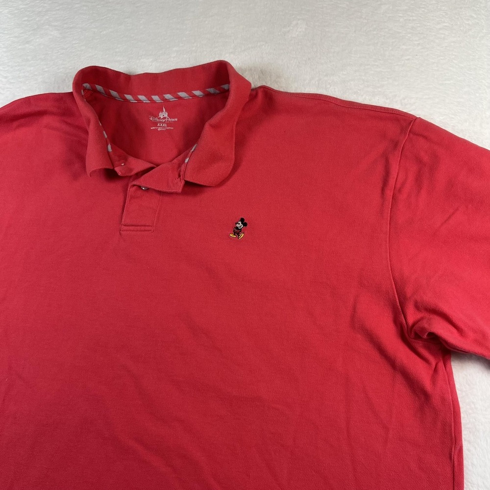 Disney Parks Mickey Mouse Polo Shirt Mens 3XL Red Casual Embroidered Logo